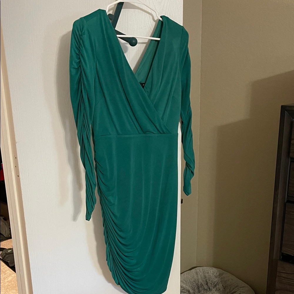Guess Teal Long Sleeve Dress